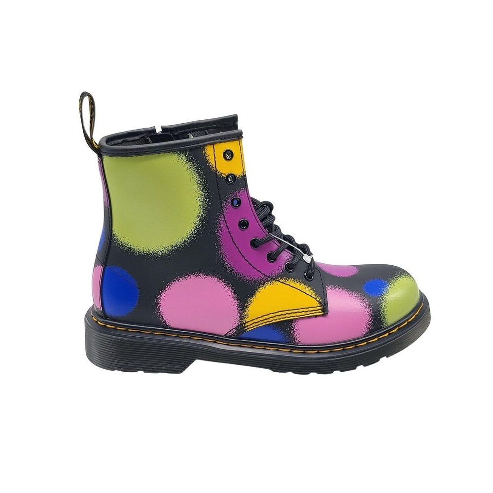 Dr Martens 1460 J Boots Womens Size 5 Multicolor Polka Dot Leather Lace Up Shoes